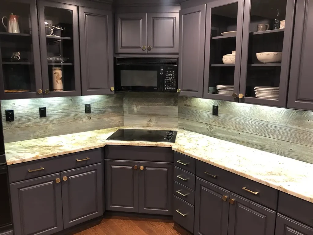 Dark colored custom kitchen cabinets