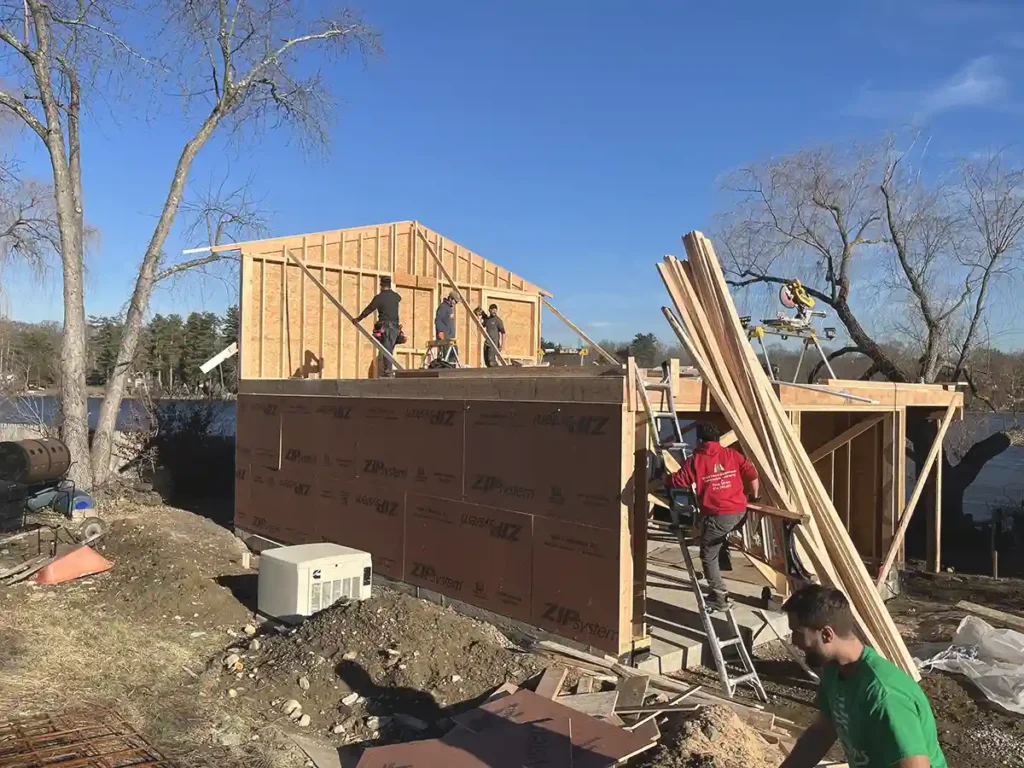 Outdoor structure being framed against blue sky